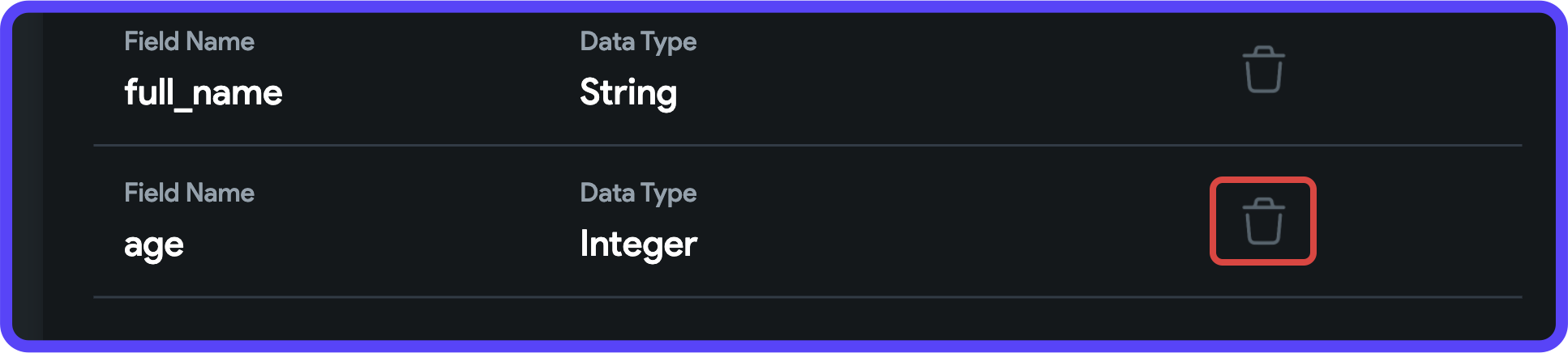 Delete button beside a collection field